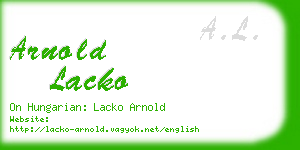 arnold lacko business card